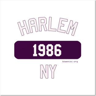 Harlem NY 1986 (Purple/White) Posters and Art